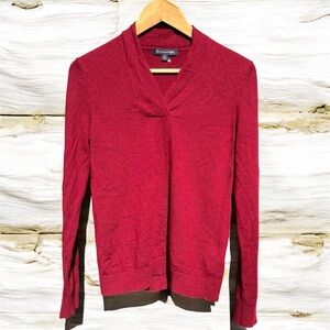 Brooks Brothers 100% Merino Wool Red Long Sleeve Sweater Classic Preppy M